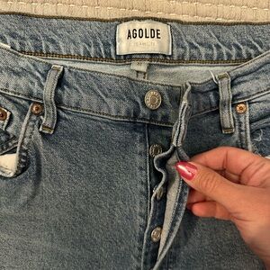 AGOLDE High Rise Blue Jeans Classic Denim